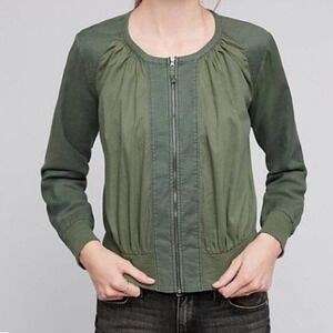 Anthropologie HEI HEI Hilltop Lightweight Green Bomber Jacket